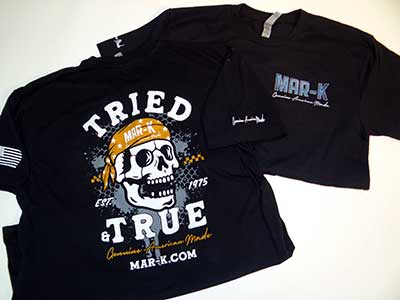 T-DB02-2XL - Apparel "DYNAMITE BLUE" Skull/Mar-K Logo T-Shirt